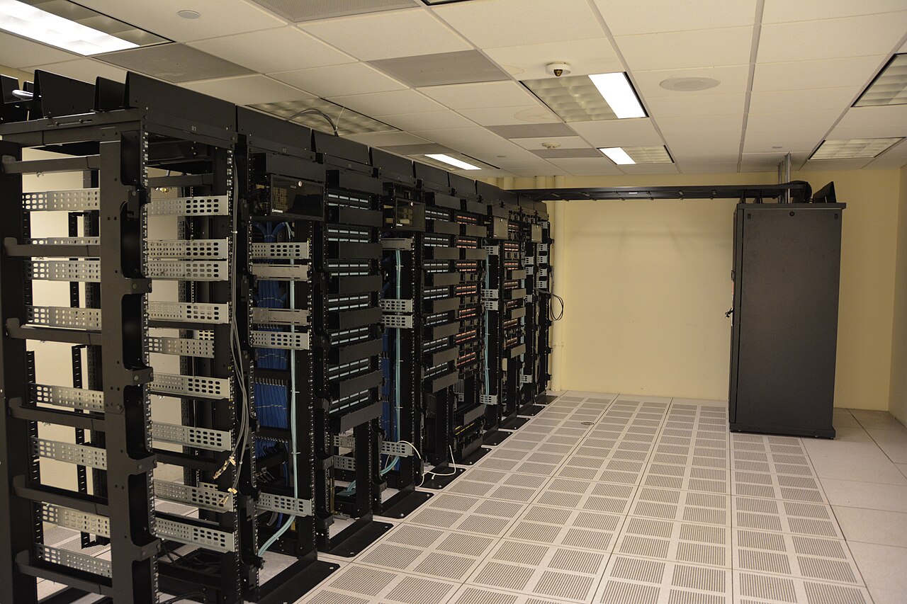 Illustrative photograph: Server racks in a data centre